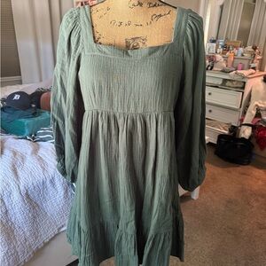 In Loom Green tie back dress